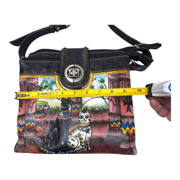 Sharif Crossbody Bag New York Cat Design Hand Painted Egyptian Strap READ - Picture 8 of 14